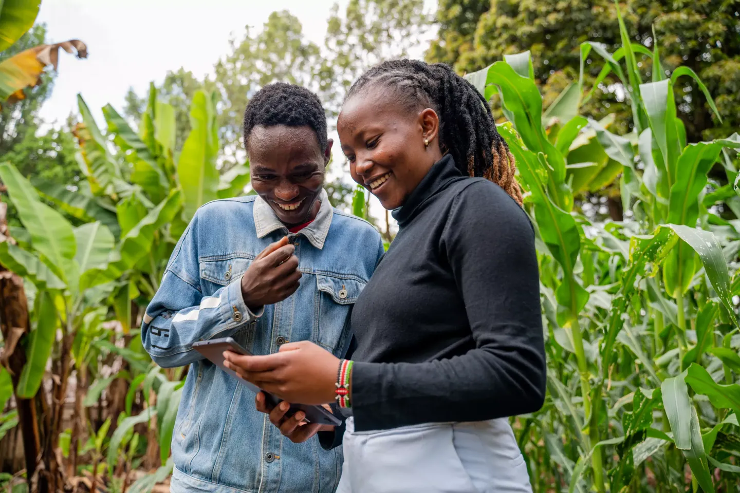 Grace and her EKYAN cohort received digital tools to access their agribusiness training.&nbsp;