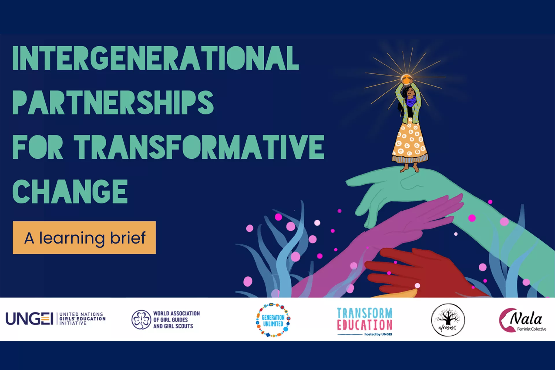 Main Graphic with "Intergenerational Partnerships for Transformative Change" inscription