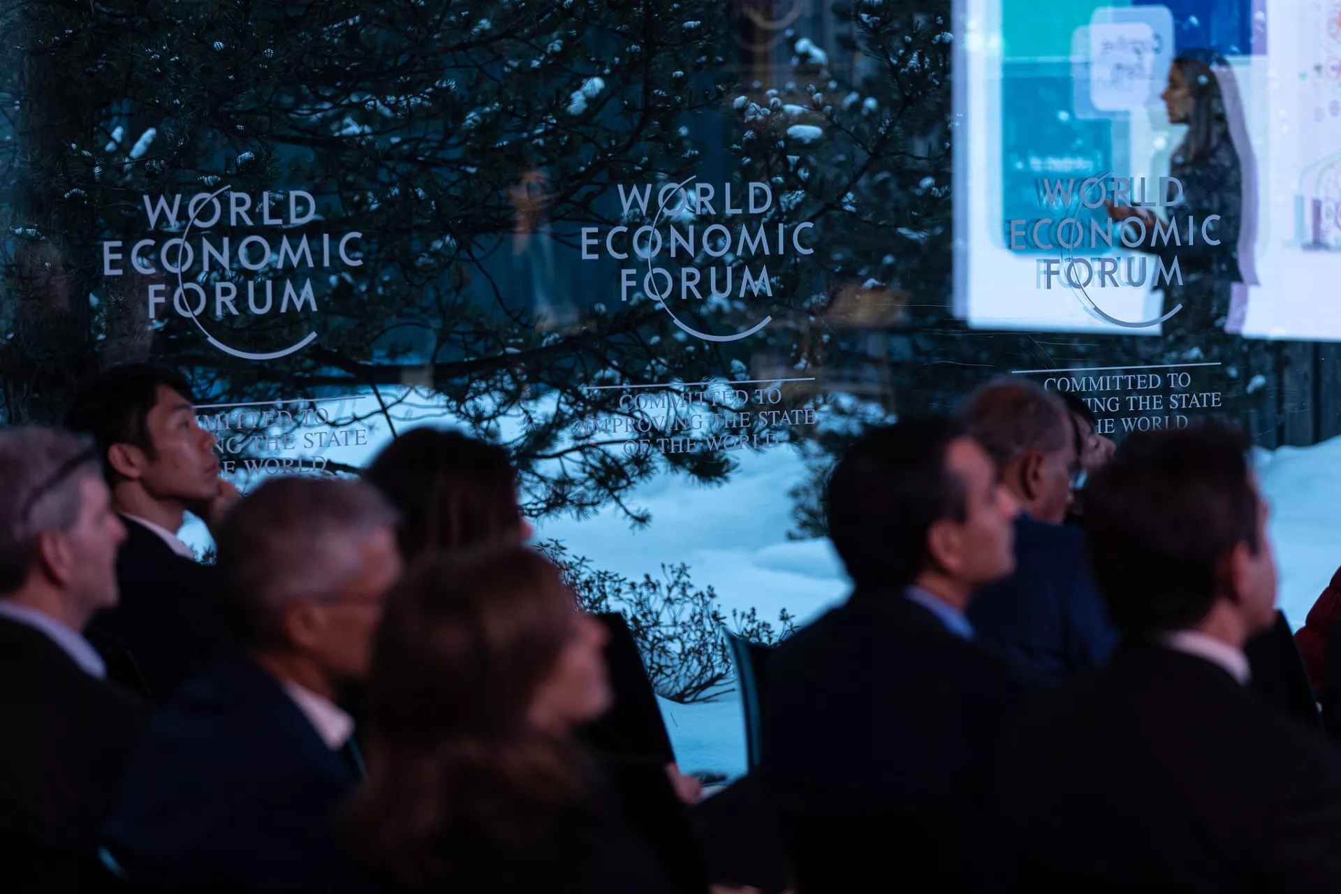Photo from Davos 2023 summit with WEF logo