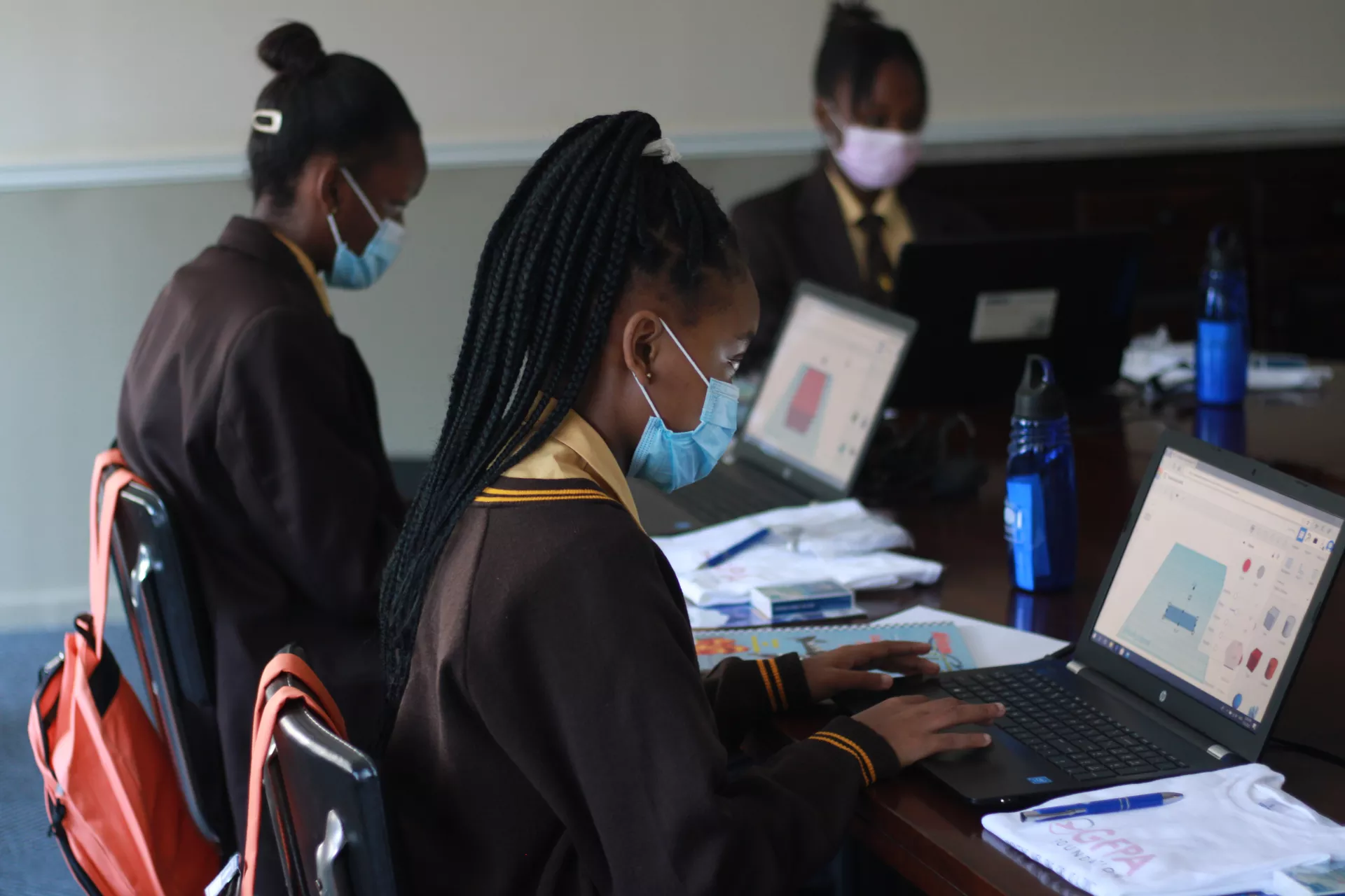 Students at a coding workshop in South Africa