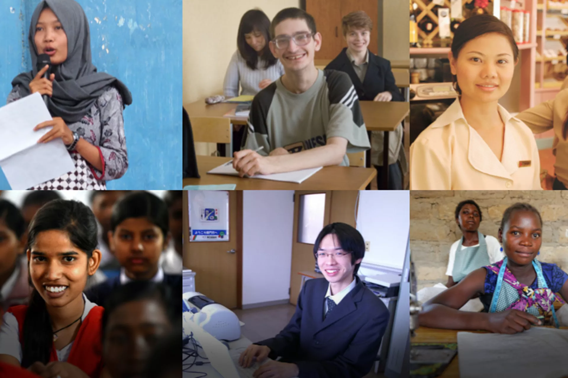 Collage of young people