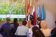 Mohamed Kande, PwC Global Chairman and GenU Global Leadership Council Co-Chair, presents during the 2025 Global Leadership Council meeting.