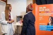 Selin Nur G&uuml;l, Co-Founder of Hempact and GenU AIVA Entrepreneur from T&uuml;rkiye, smiling during the GenU Youth Livelihoods Showcase