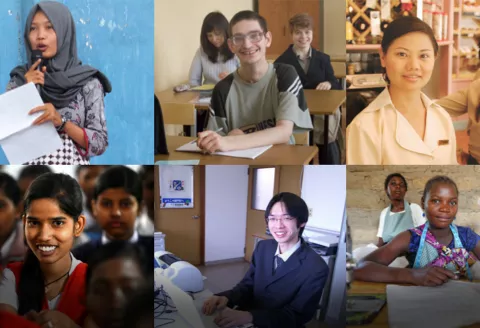 Collage of young people