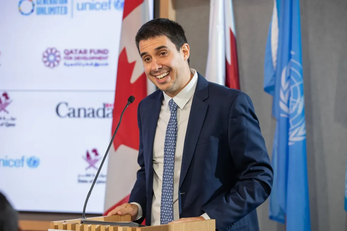 Felipe Paullier, Assistant Secretary-General for Youth Affairs and Head of the United Nations Youth Office, giving an address to the Global Leadership Council