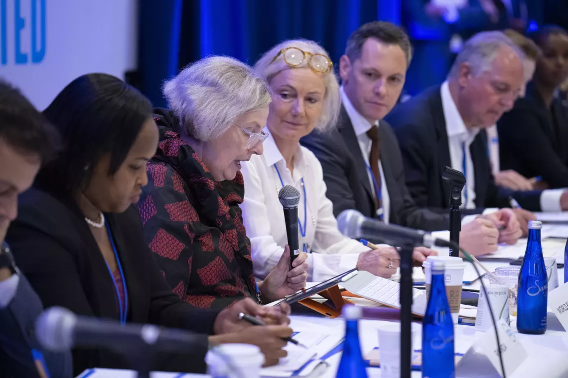 World Bank Vice President for Human Development Annette Dixon speaks during the Third Global Board Meeting of Generation Unlimited on 23 September 2019 at UNICEF House in New York.