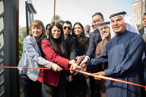Kevin Frey and partners celebrate the launch of the Shabab Balad Academy in Egypt in 2025, strengthening pathways to education, skills development, and livelihoods for young people.